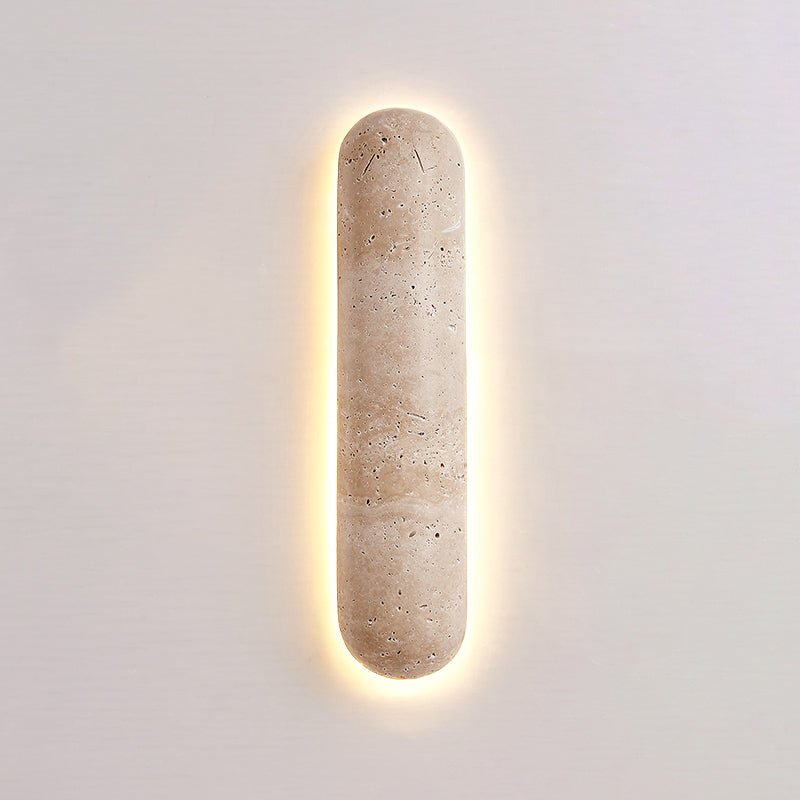 Aelius wandlamp Geel travertin