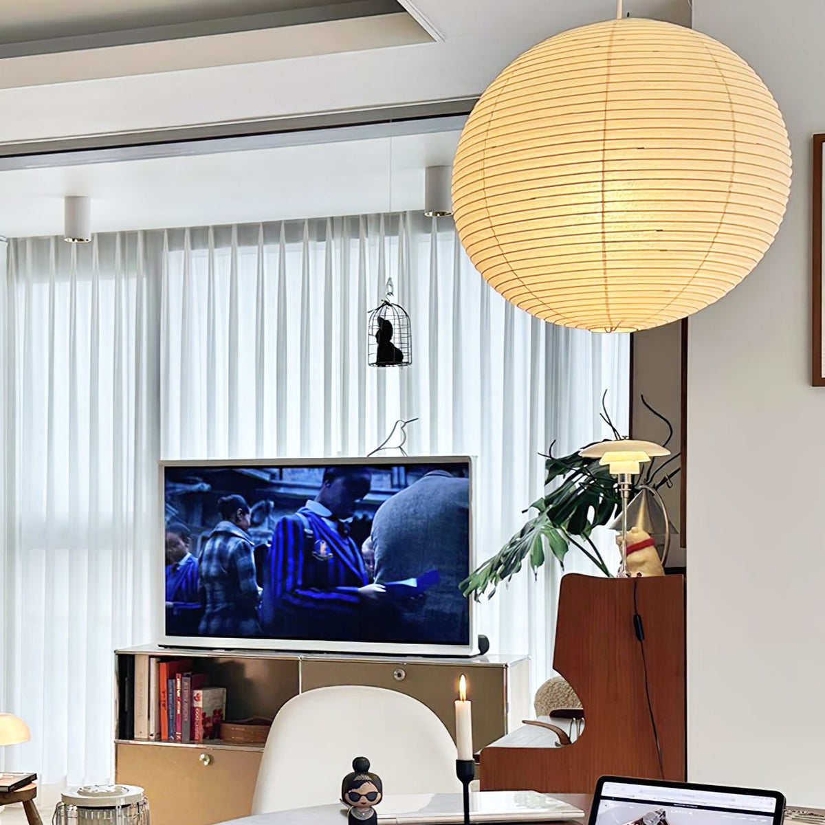 Noveno hanglamp met Washi-papier rond