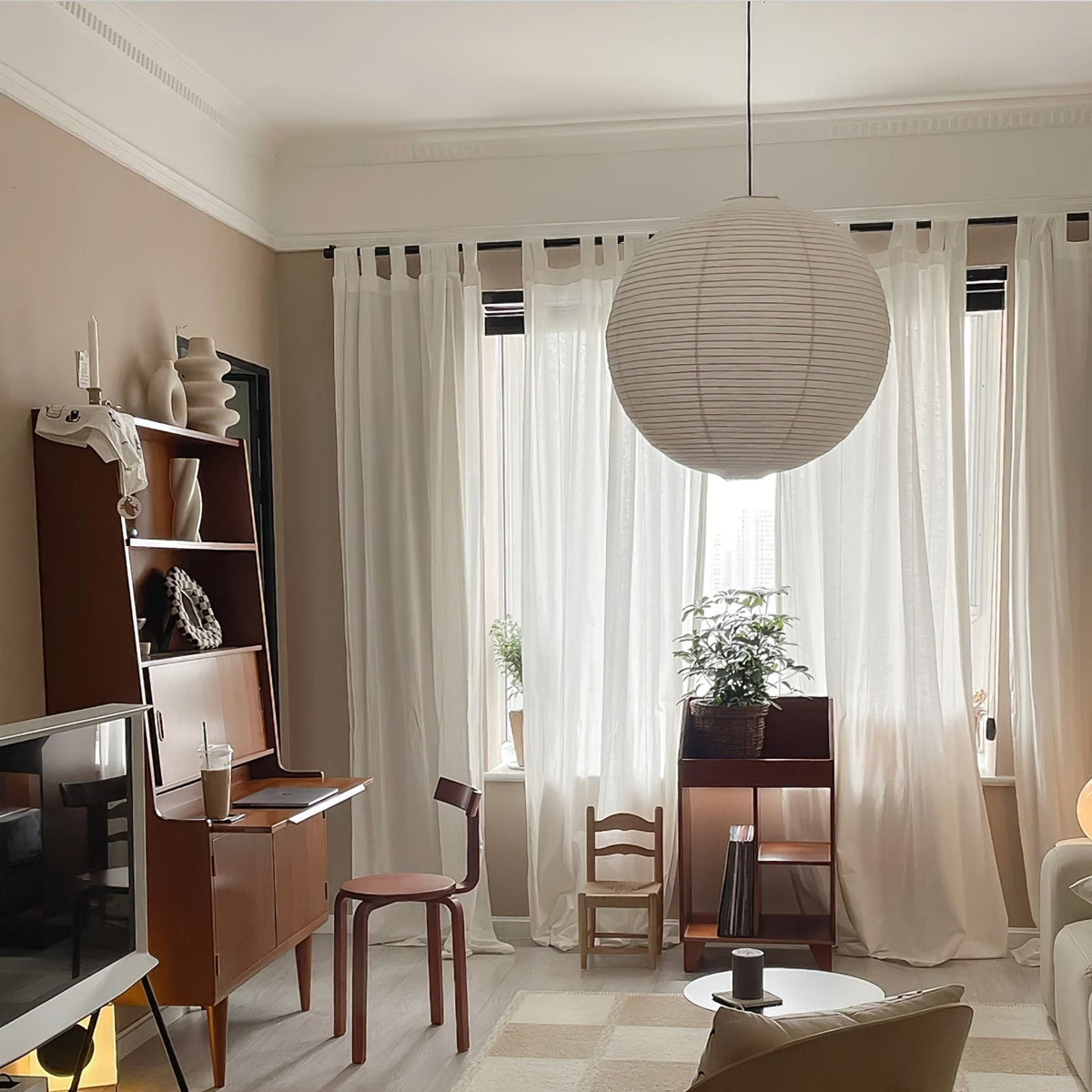 Noveno hanglamp met Washi-papier rond