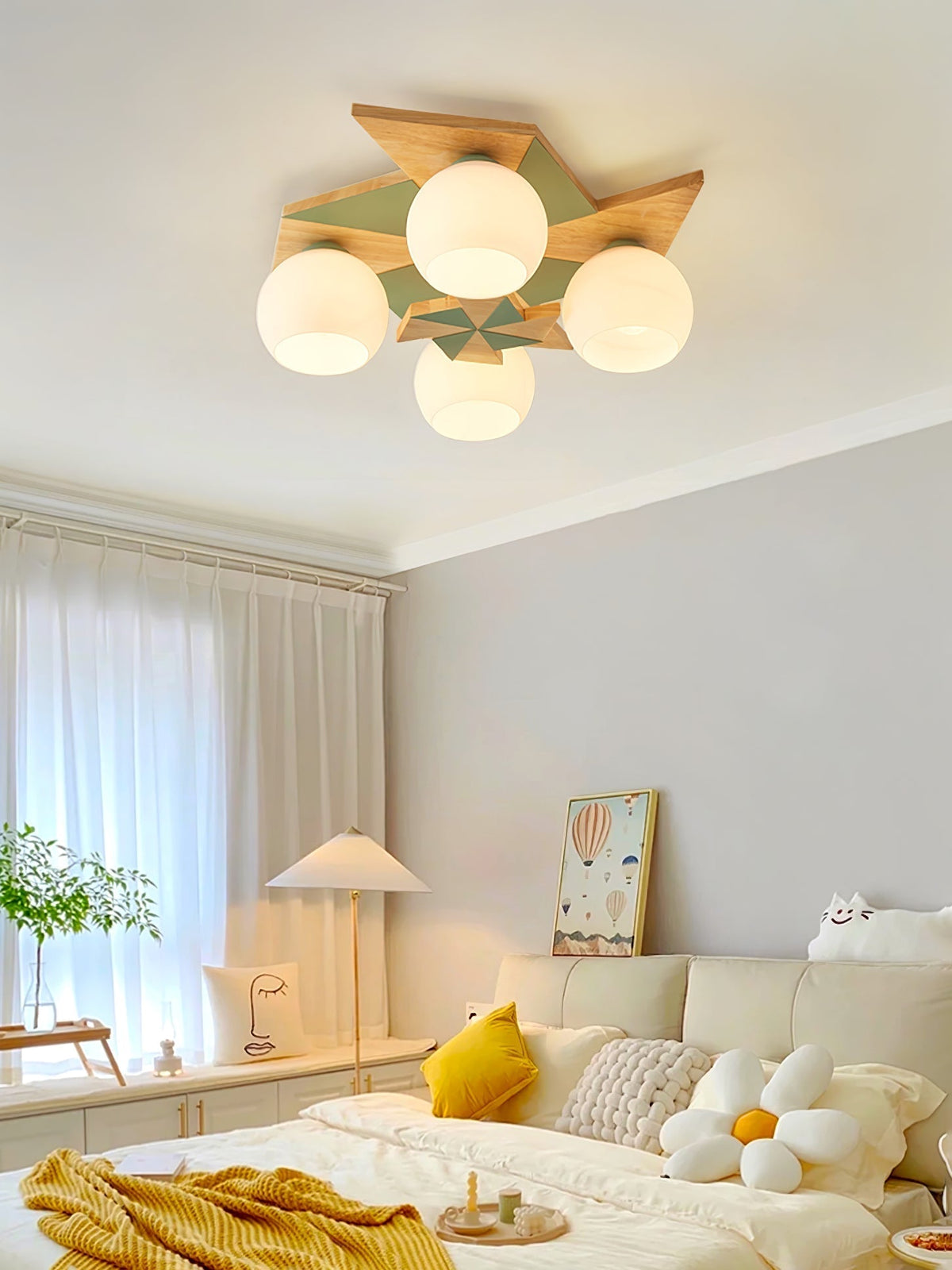 Ewooda plafondlamp met houten behuizing
