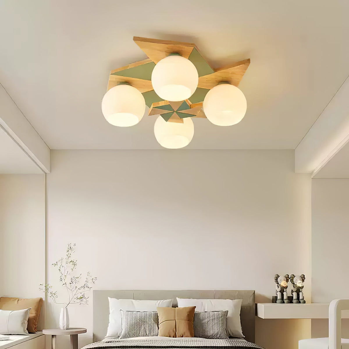 Ewooda plafondlamp met houten behuizing