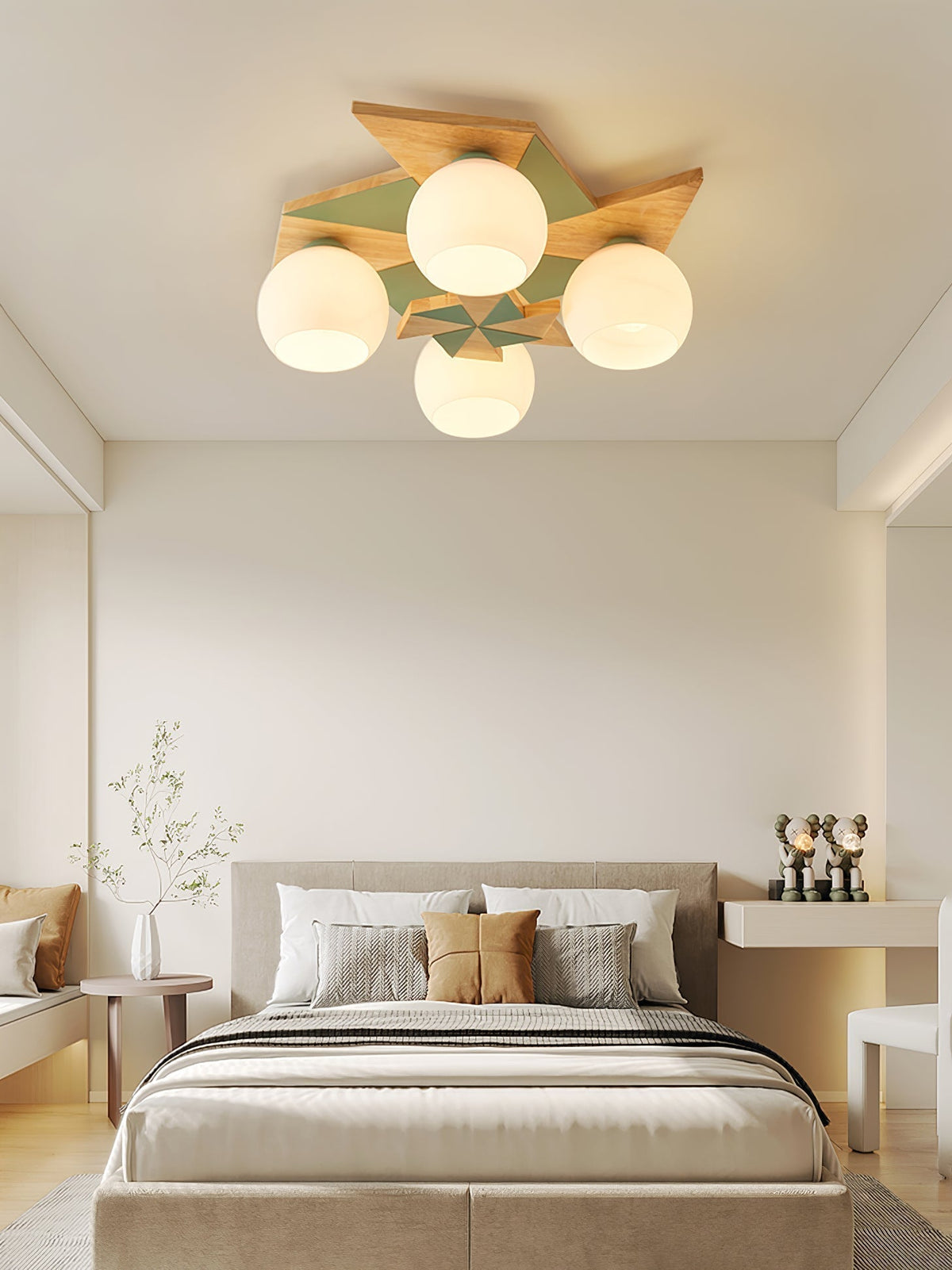 Ewooda plafondlamp met houten behuizing