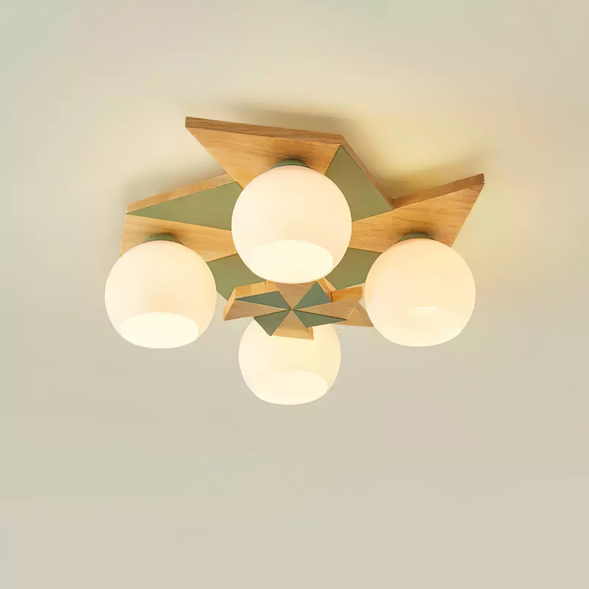 Ewooda plafondlamp met houten behuizing