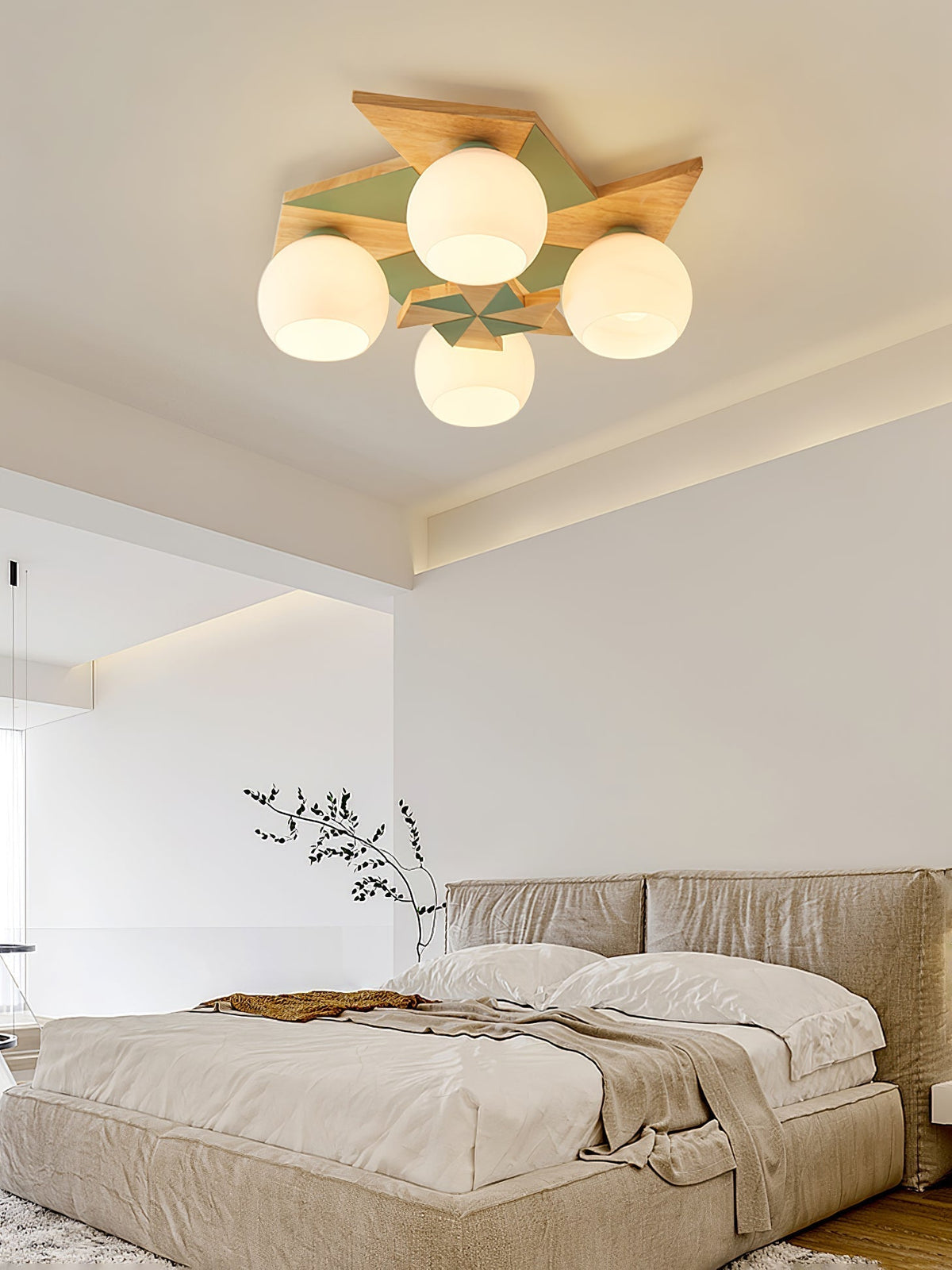 Ewooda plafondlamp met houten behuizing