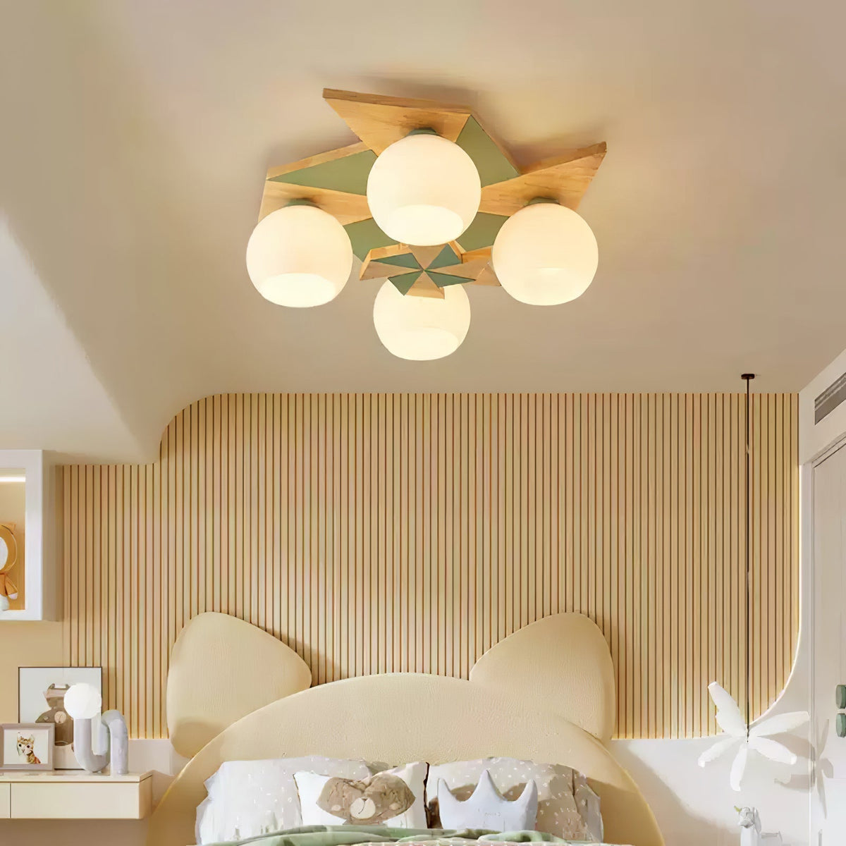 Ewooda plafondlamp met houten behuizing