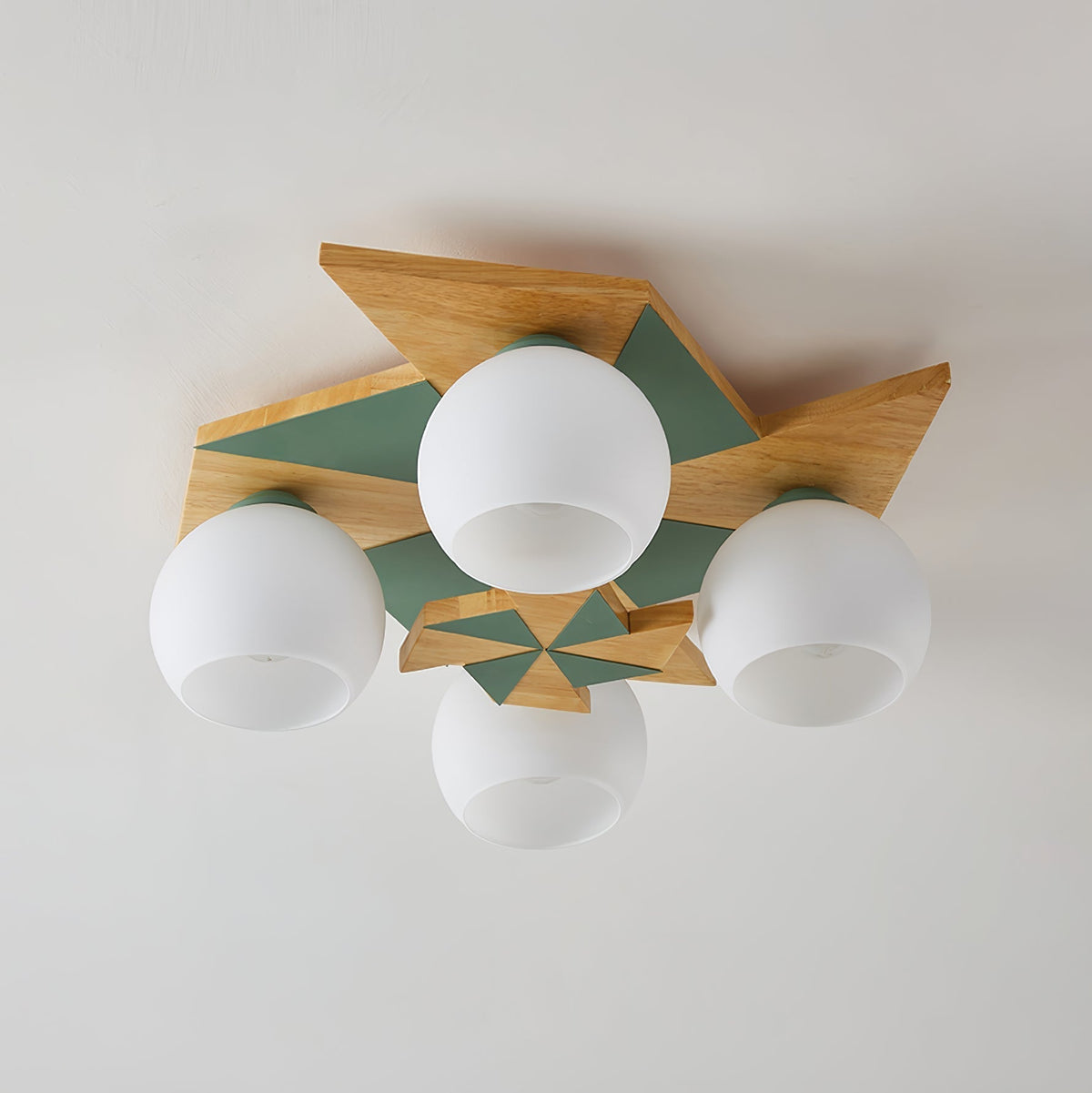 Ewooda plafondlamp met houten behuizing