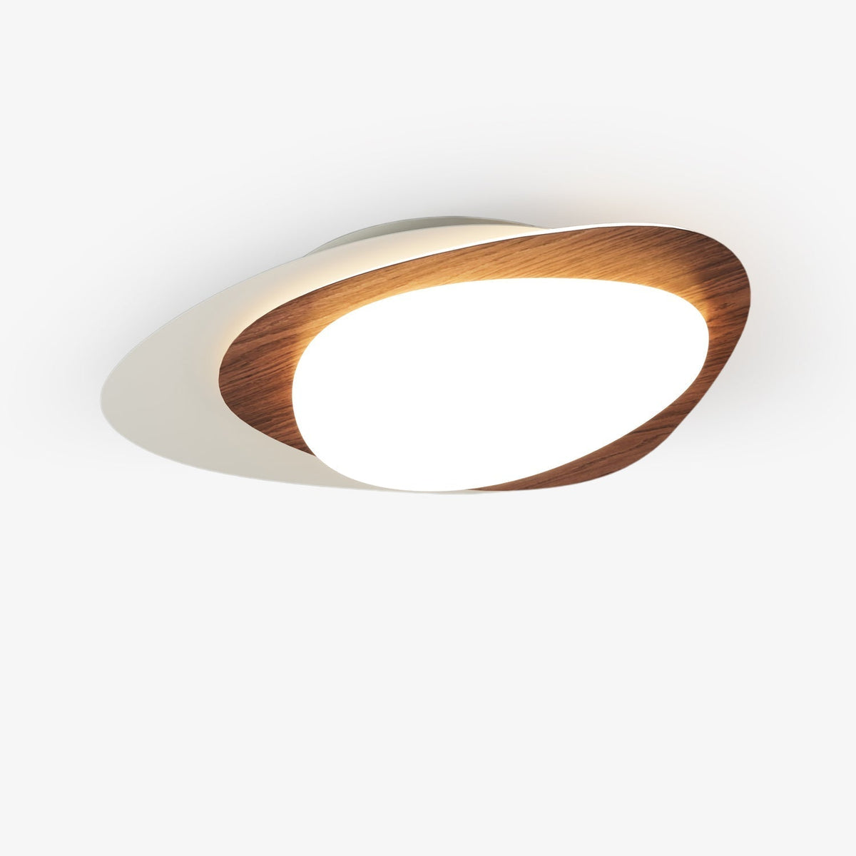 Fuji plafondlamp walnoot ovaal organische LED