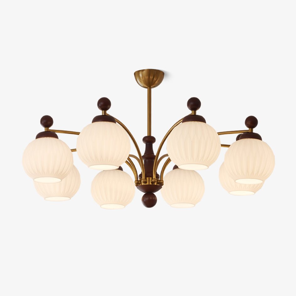 Vedoror Traditionele Klassieke Orb Houten glas Kroonluchter