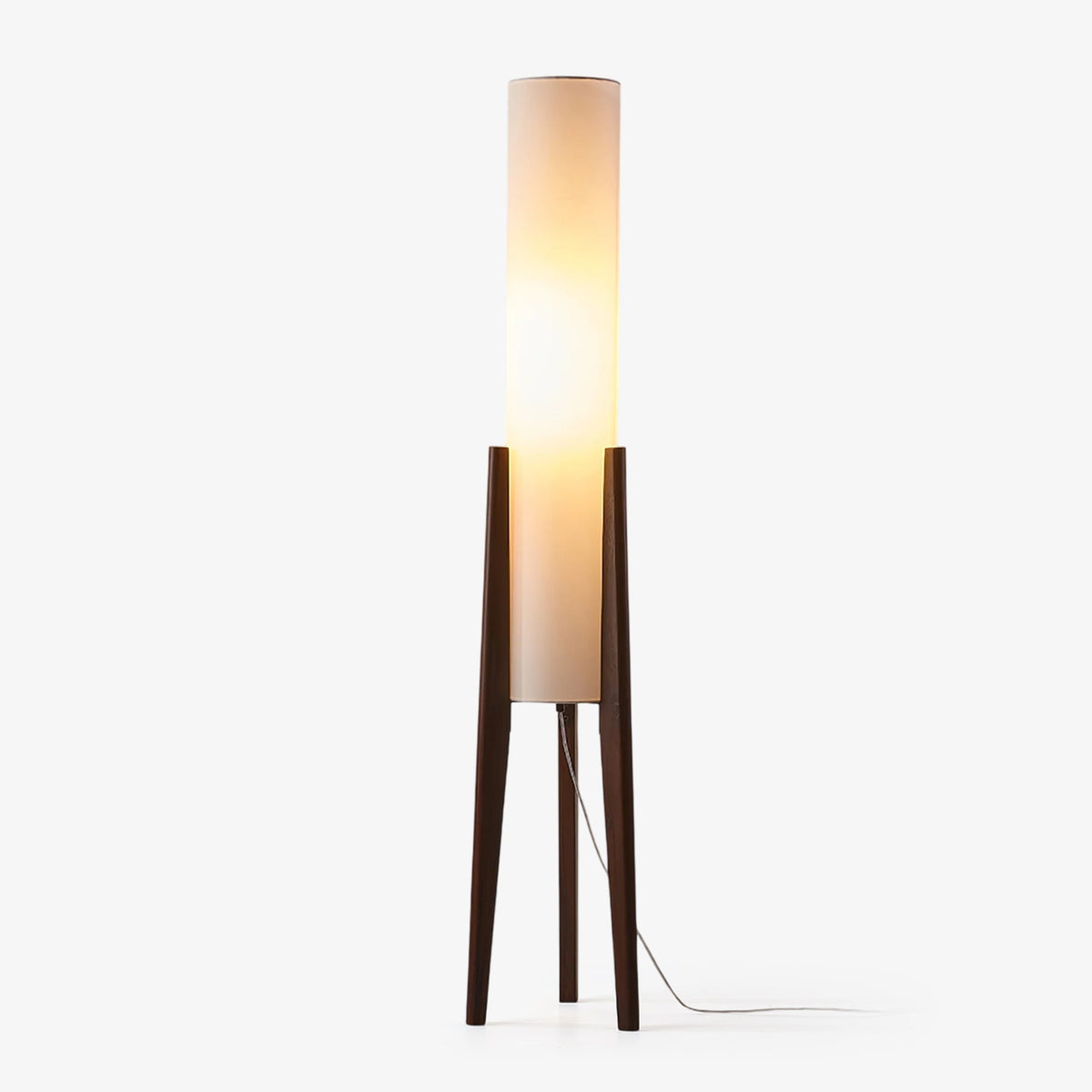 Triluxe moderne vloerlamp met hout en stof