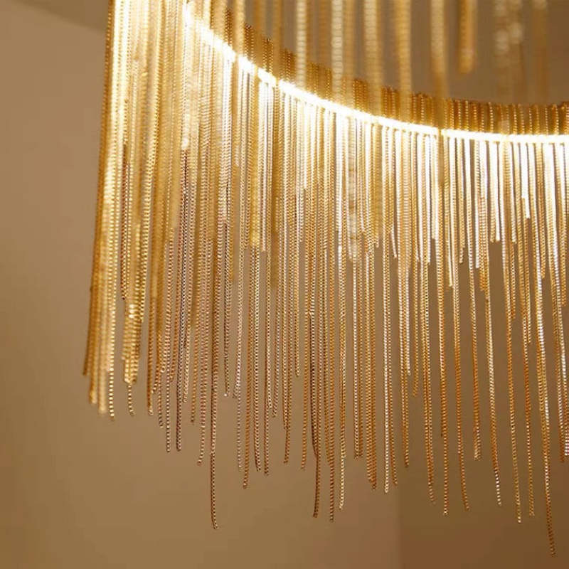 Marilyn Design Grote LED Hanglamp Zwart Wit Gouden Metaal  Woonkamer