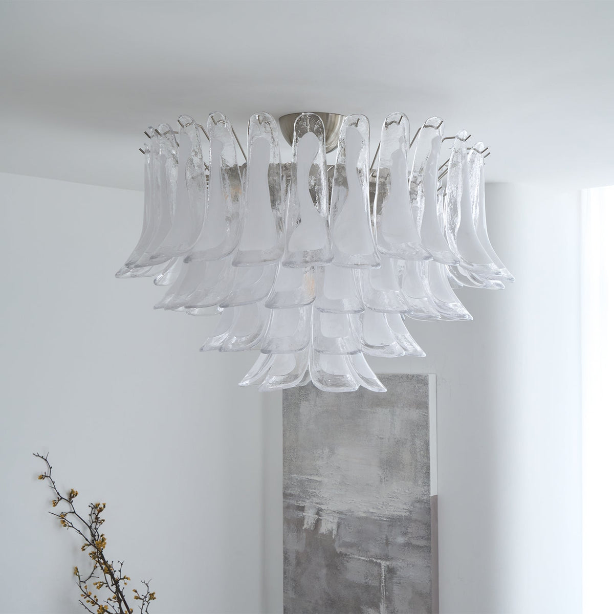 Celenira plafondlamp helder glas golven gelagen elegant