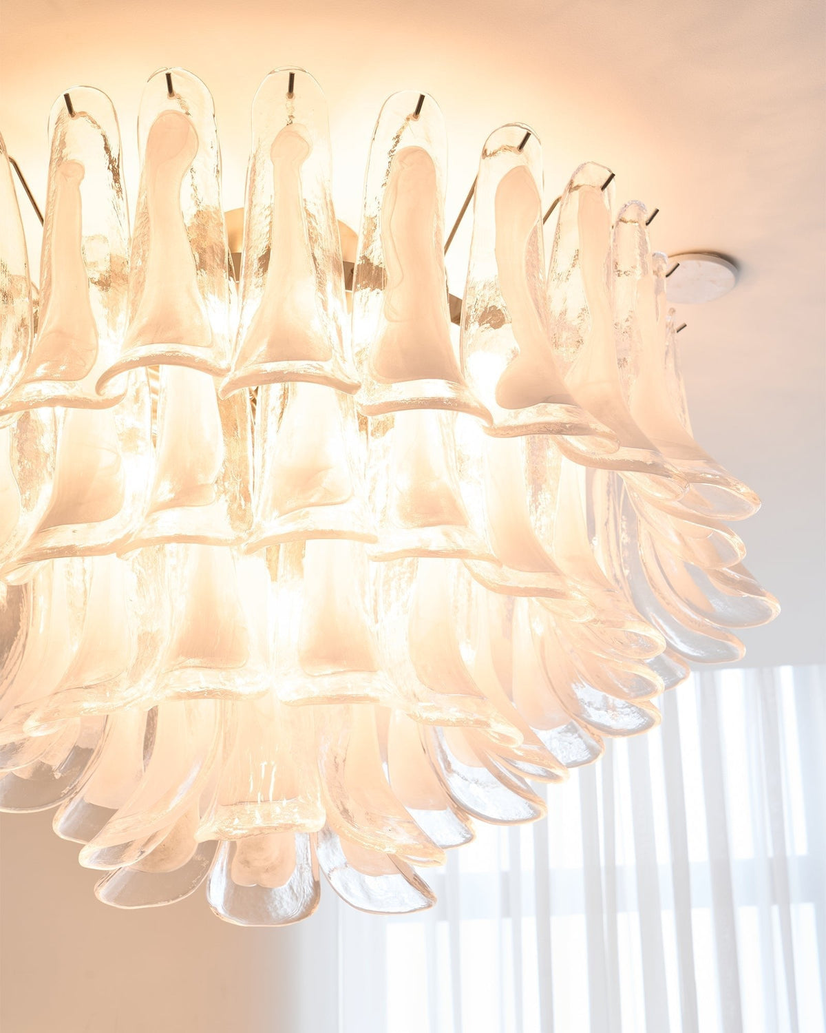 Celenira plafondlamp helder glas golven gelagen elegant