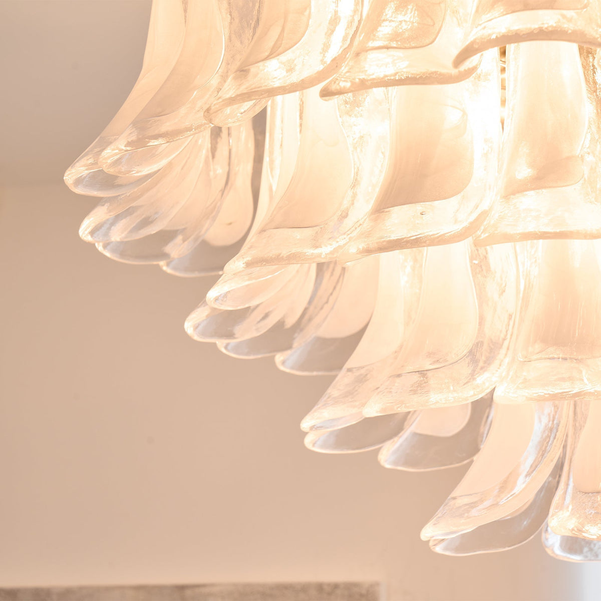 Celenira plafondlamp helder glas golven gelagen elegant