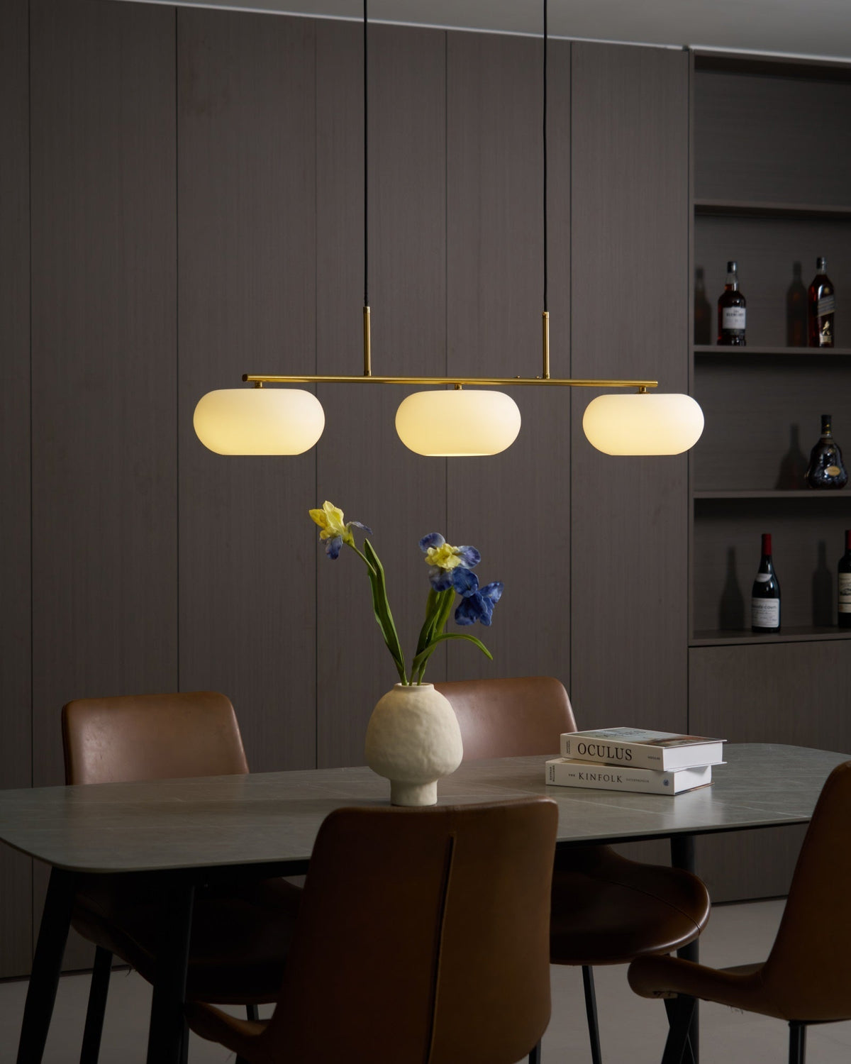Lumeiella hanglamp 3-licht bolvormig lineair