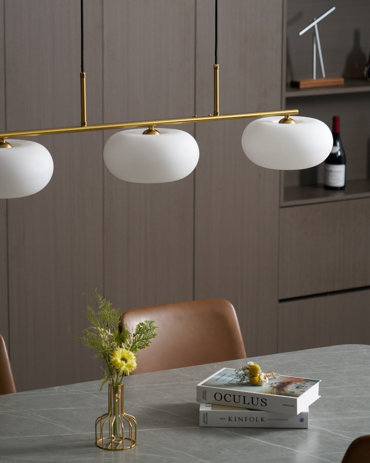 Lumeiella hanglamp 3-licht bolvormig lineair