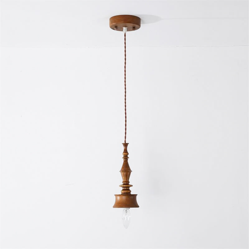 Teriinise hanglamp van walnoothout