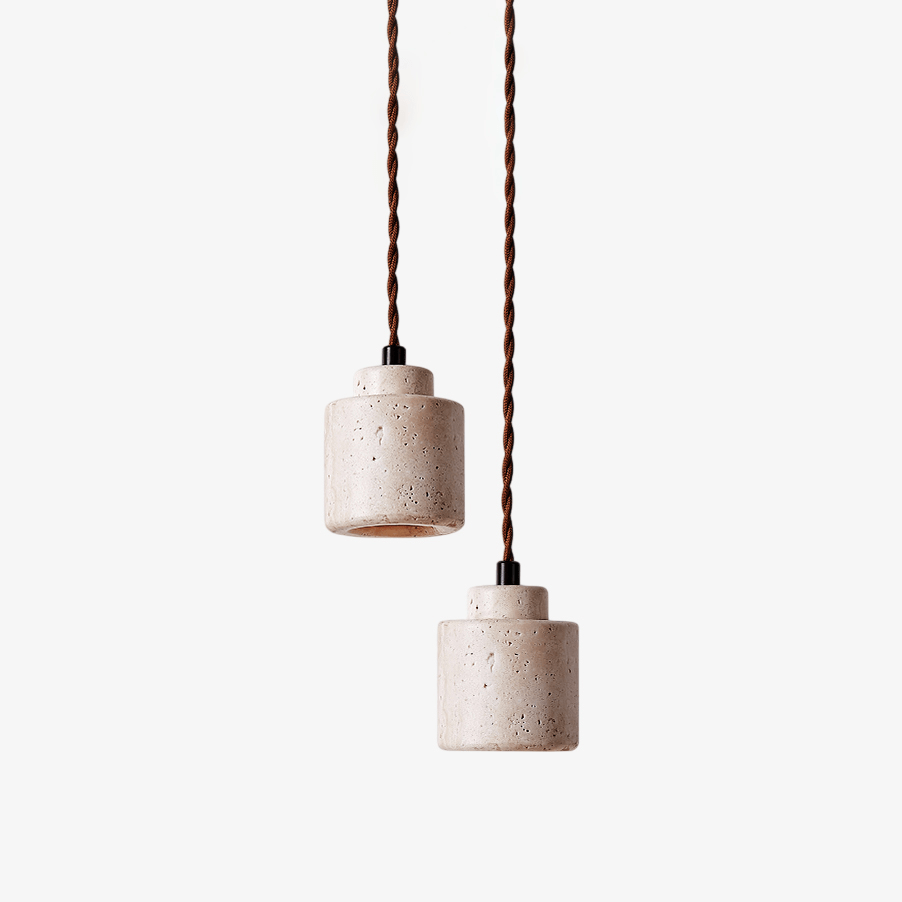 Elemental hanglamp van geel travertin