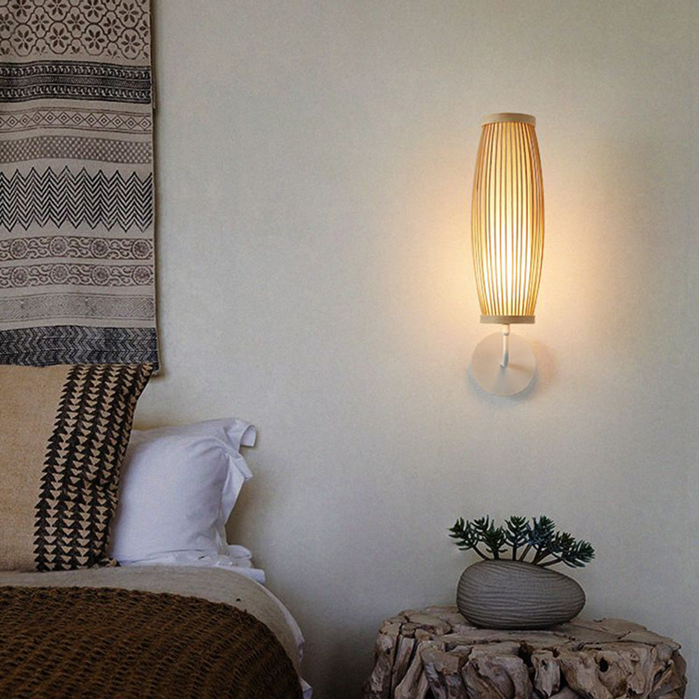 Muto Modern Design LED Wandlamp Bruin  Bamboe Metaal Slaapkamer