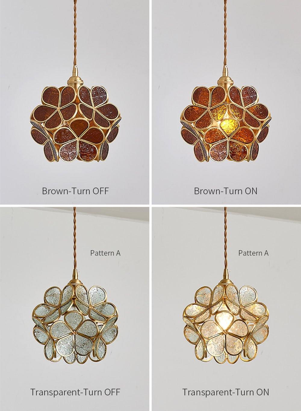 Velelise hanglamp met glazen bloemblaadjes voor keuken