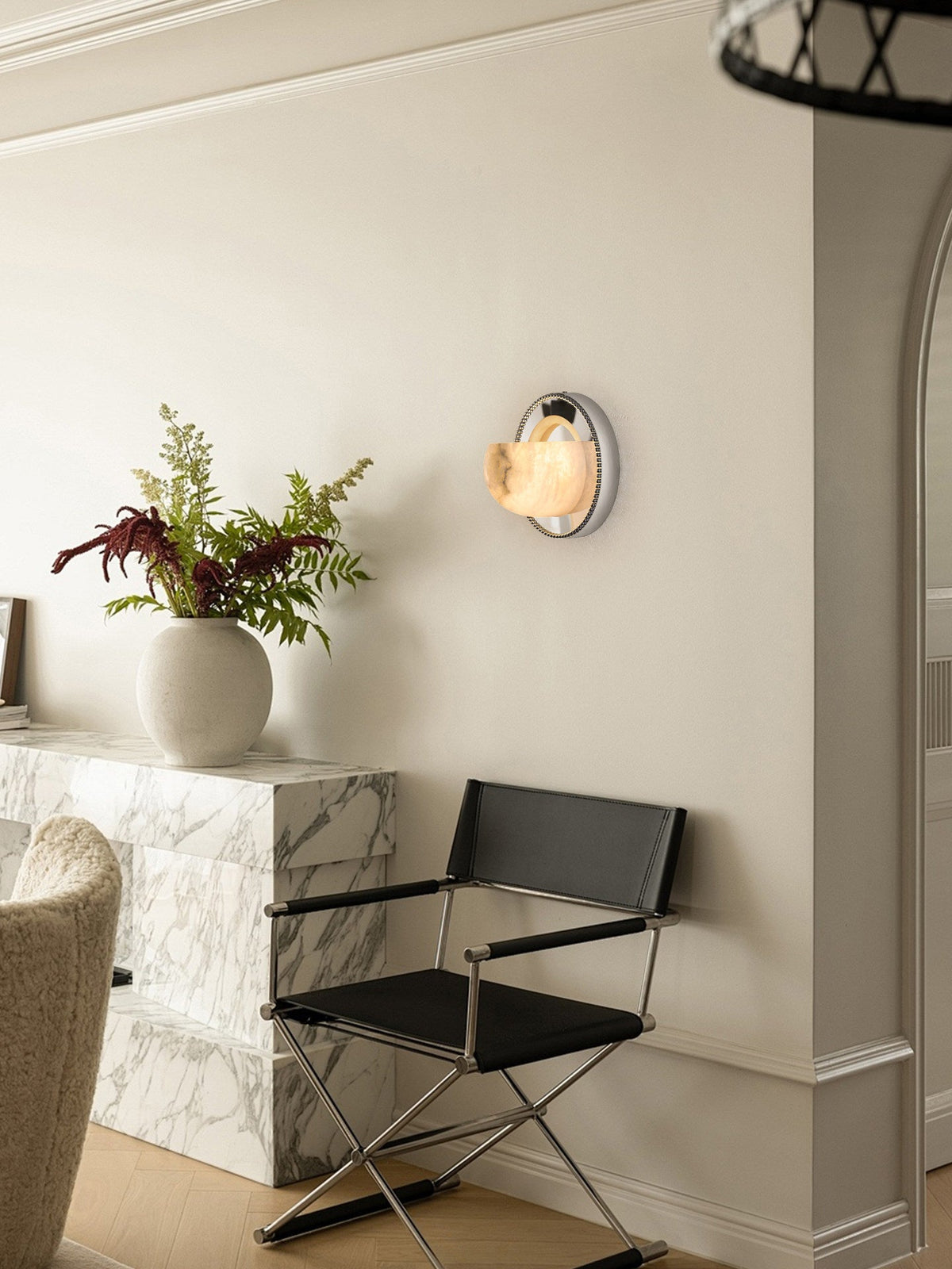 Albarelia Pearl albasten wandlamp