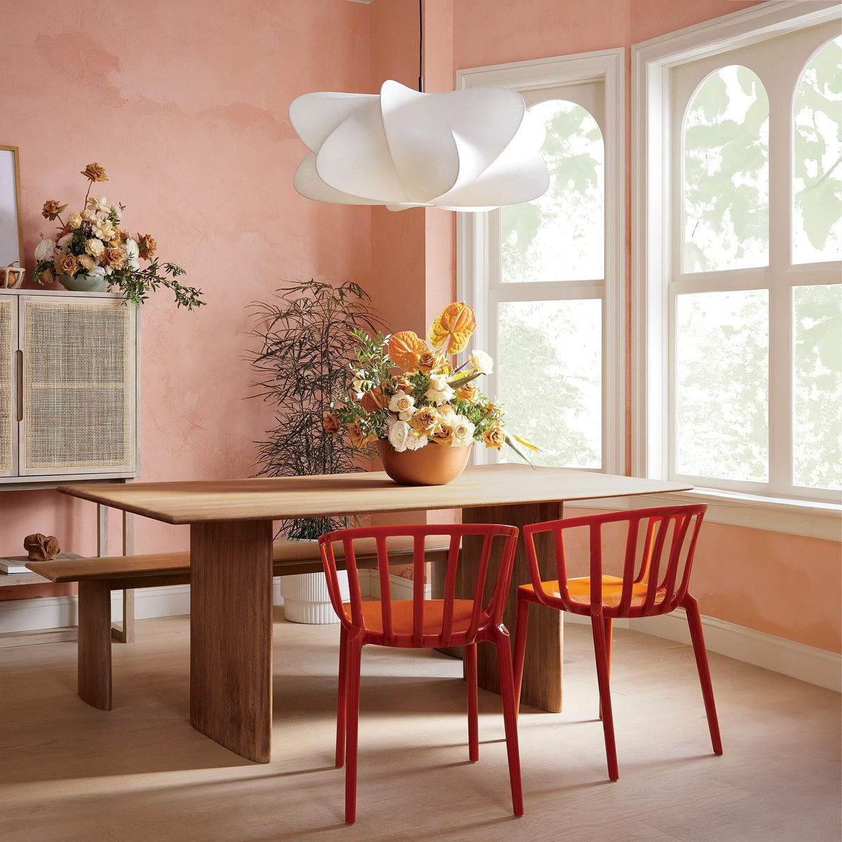 Bibi hanglamp met decoratieve zijden kap