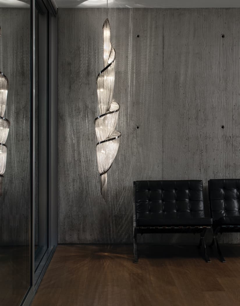 Renoian kroonluchter met spiraalketting