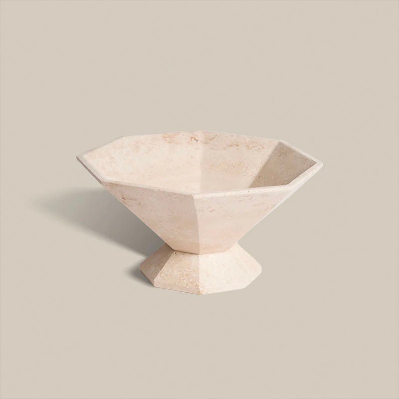 Selinel Facet Marmeren Pedestal Schaal