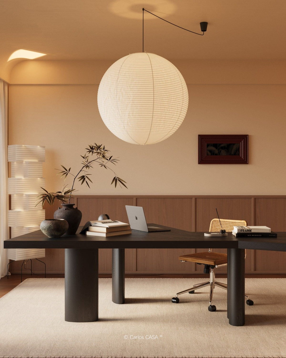Noveno hanglamp met Washi-papier rond