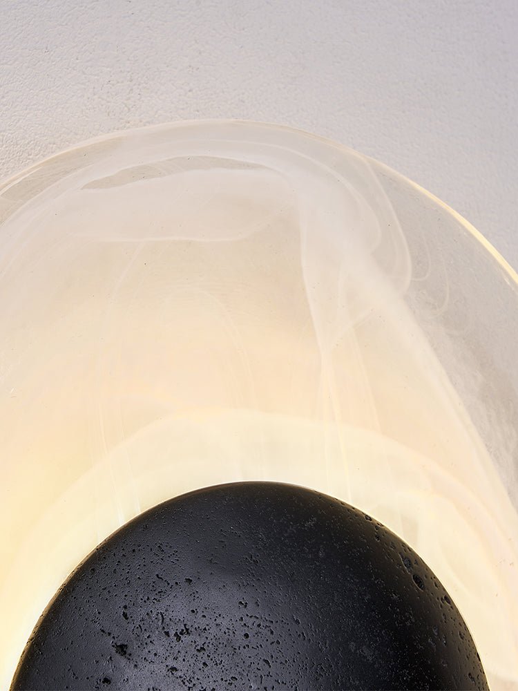 Orla Cosmica Eclipse Zwarte travertin wandlamp