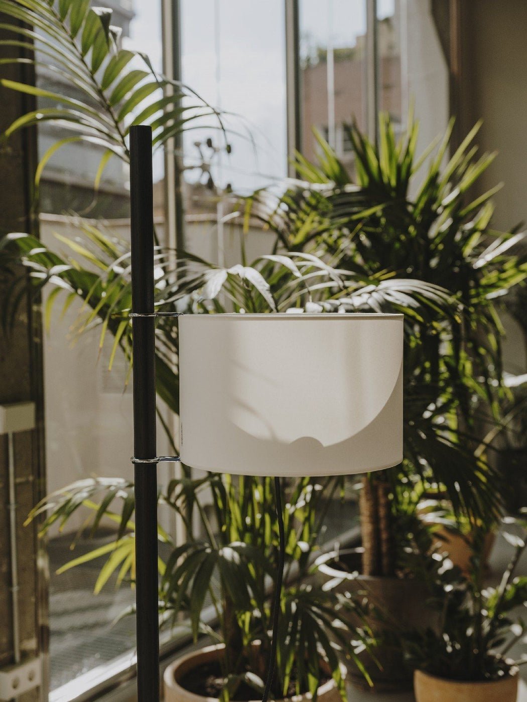 Jex Houten Stoffen vloerlamp