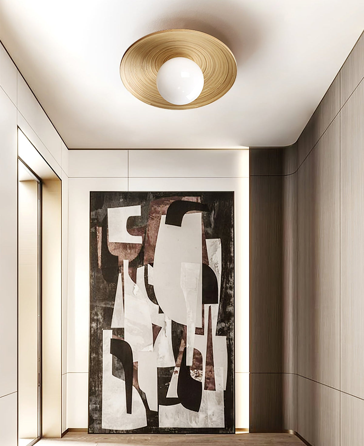 Ivoris plafondlamp Soluna hout Orbital