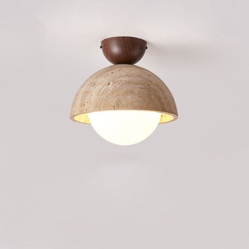 Serireon plafondlamp van geel travertin