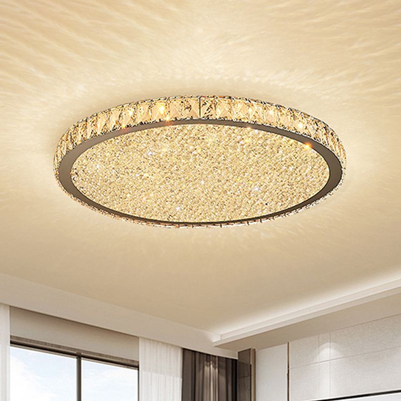 Kristy Luxe Rond Plafondlamp Amber Transparant Metaal Crystal Slaapkamer