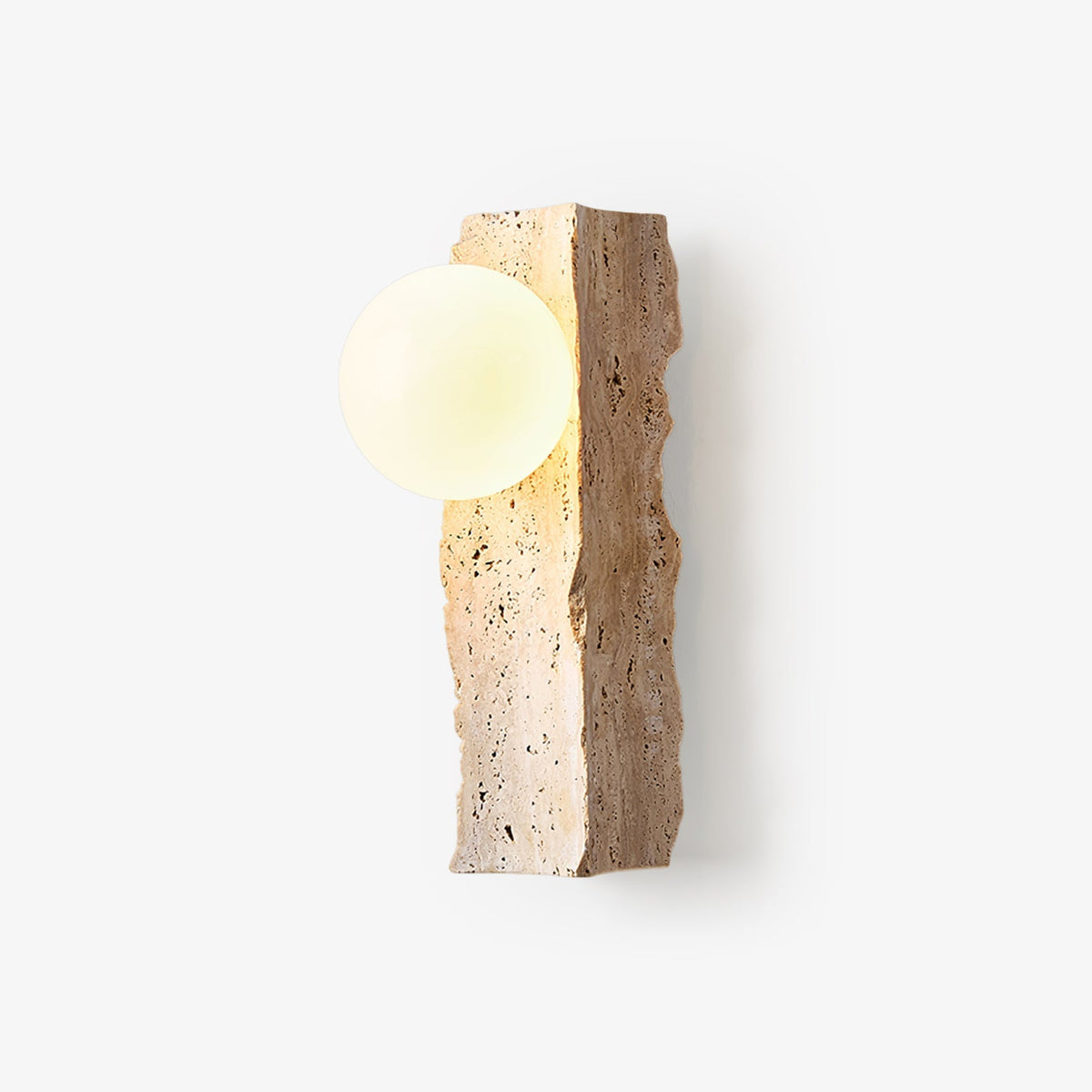 Elnoren wandlamp van geel travertin