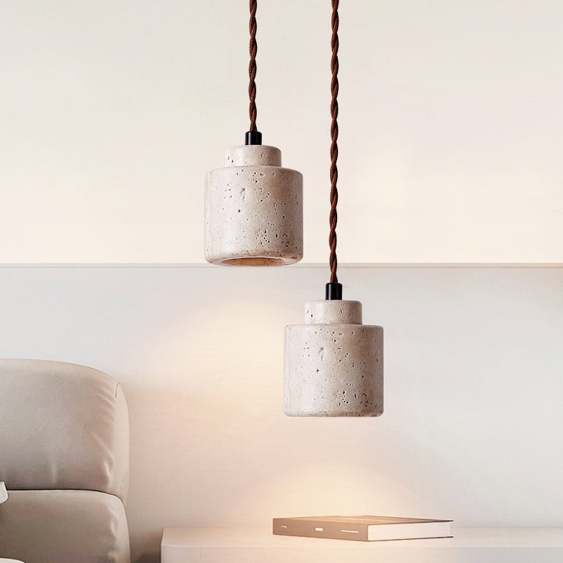 Elemental hanglamp van geel travertin