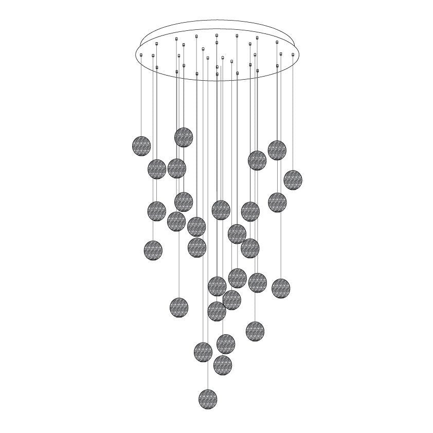Vixor Nordic Orb Sphere Cluster houten hanglamp