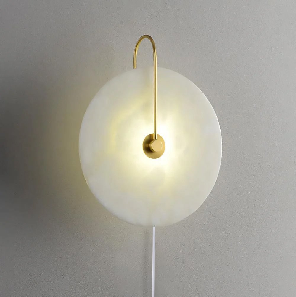 Albeaine Albast bollen wandlamp met Stekker