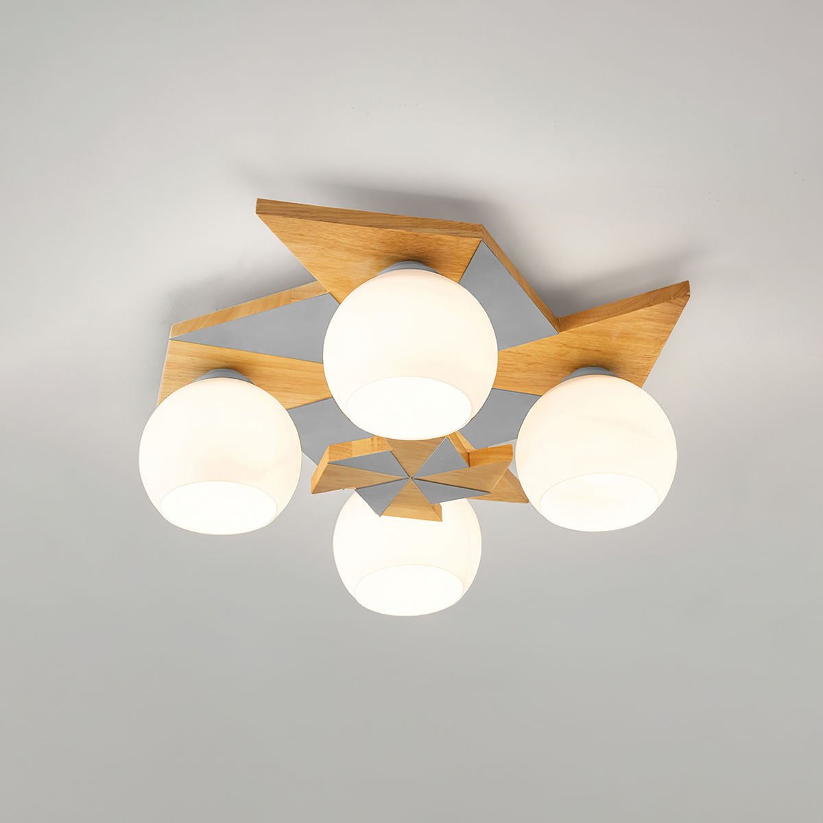 Ewooda plafondlamp met houten behuizing