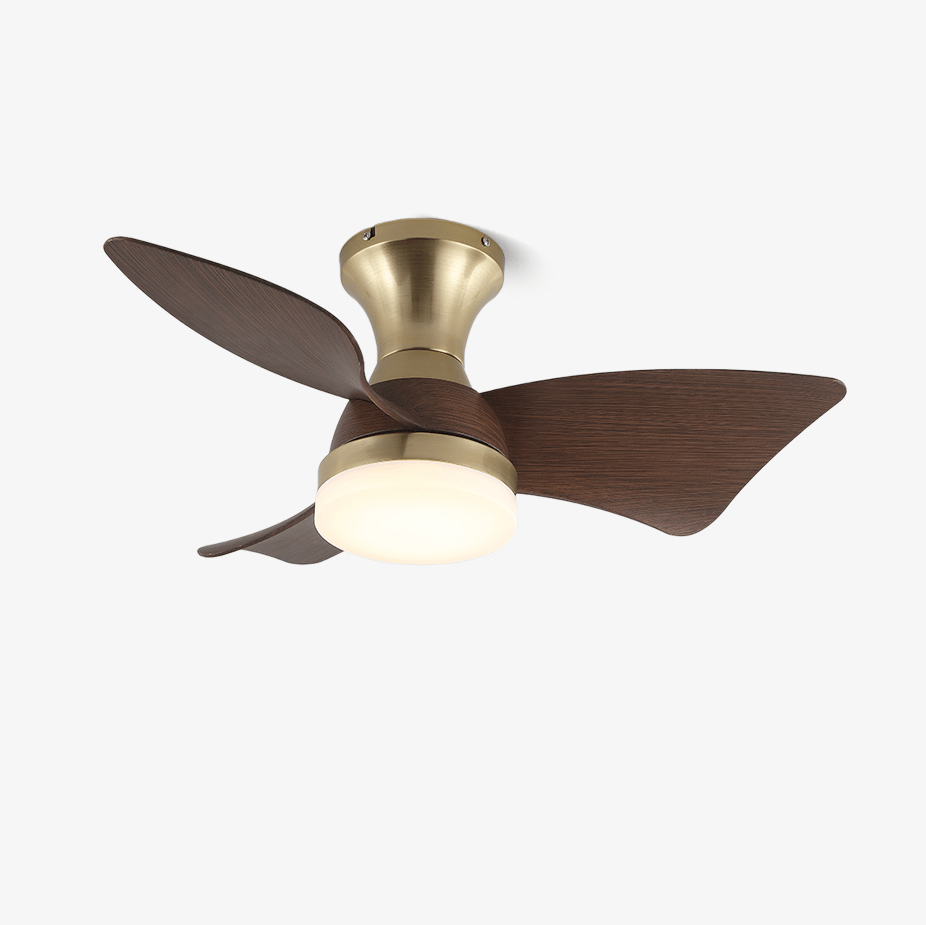 Aureon Moderne plafondventilator met verlichting van walnoothout