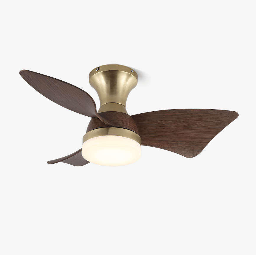 Aureon Moderne plafondventilator met verlichting van walnoothout