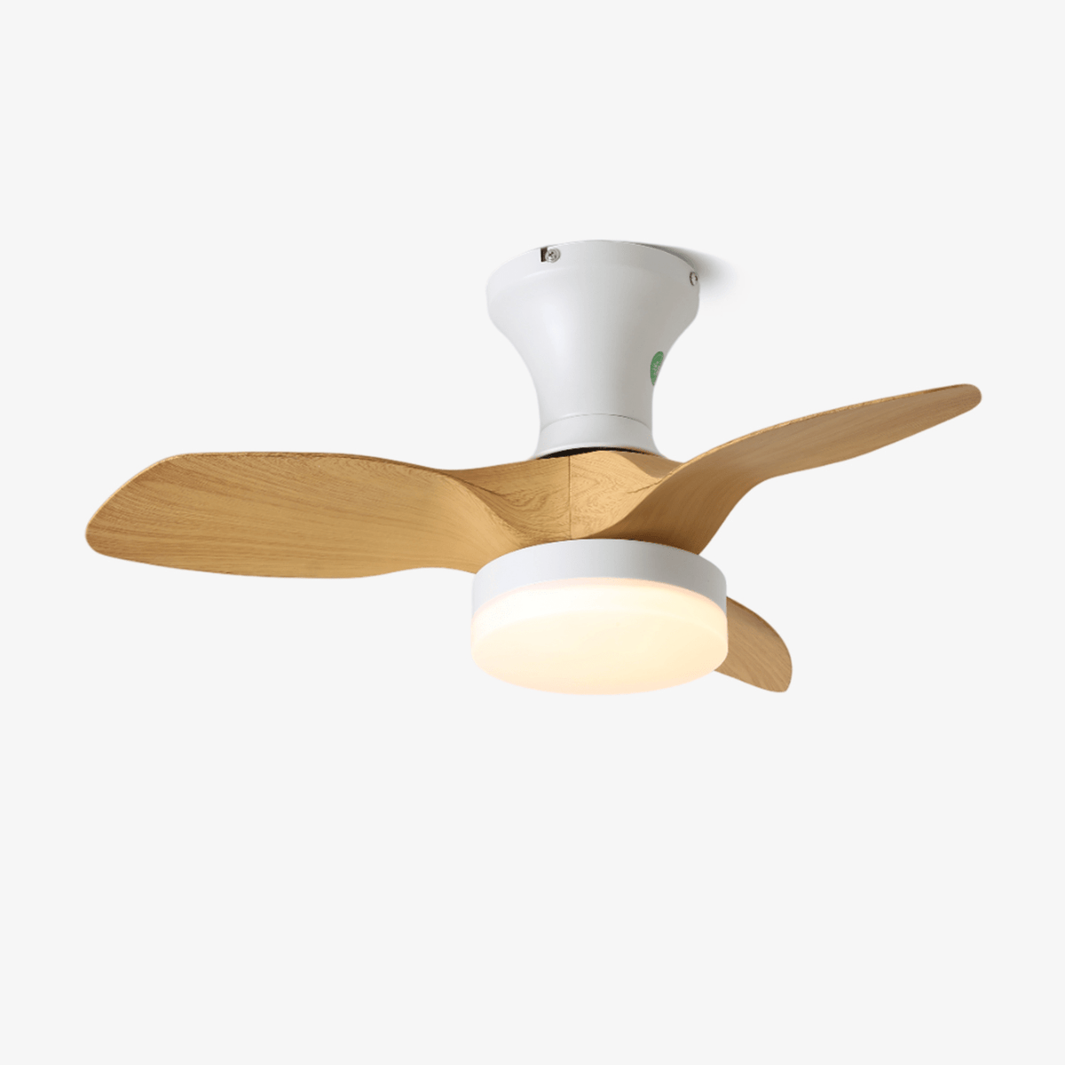 Syliseon Minimalistisch Wit Hout Plafondventilator met lamp