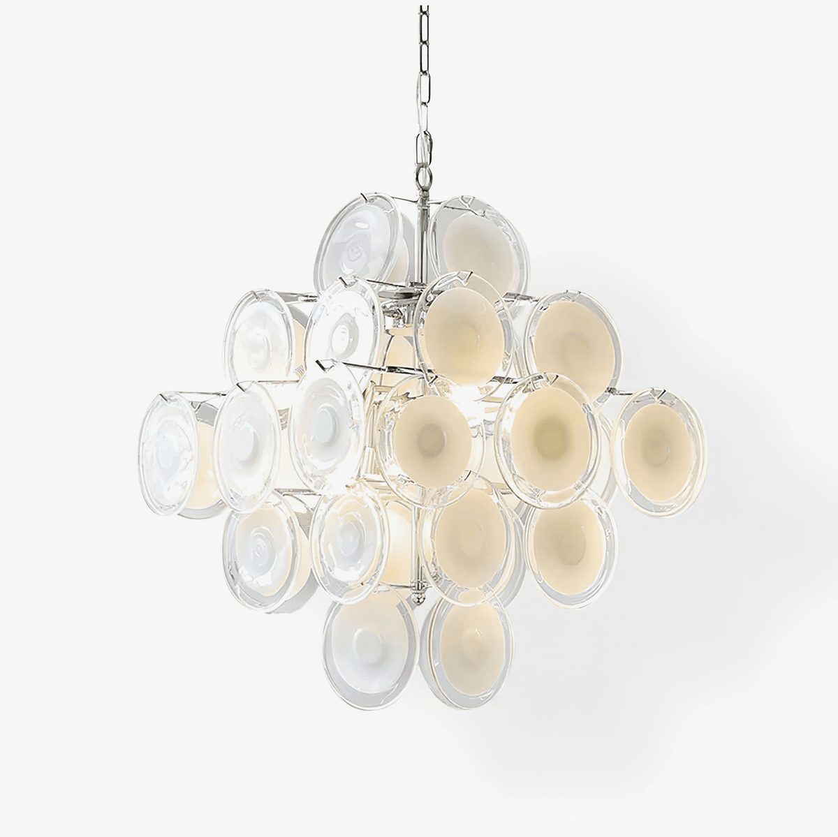 Eireira Kroonluchter Witte Murano-glasplaten Cluster