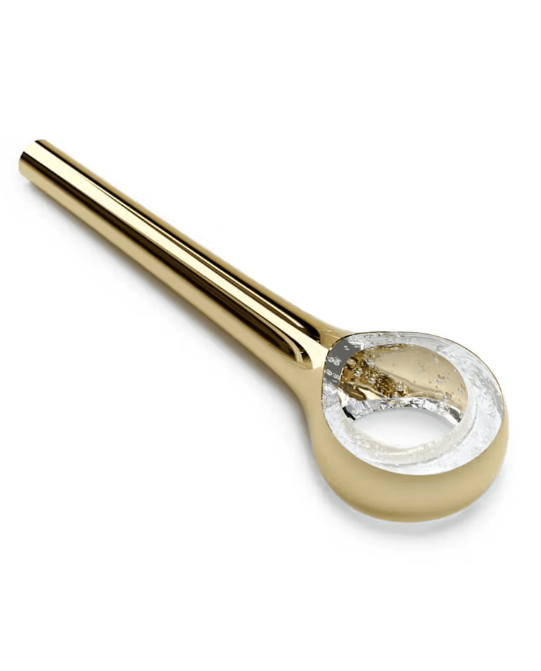 Cicarir kroonluchter met goudkleurige afwerking in glas