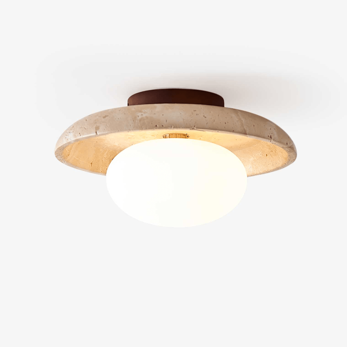 Tavaiella minimalistische plafondlamp in travertin