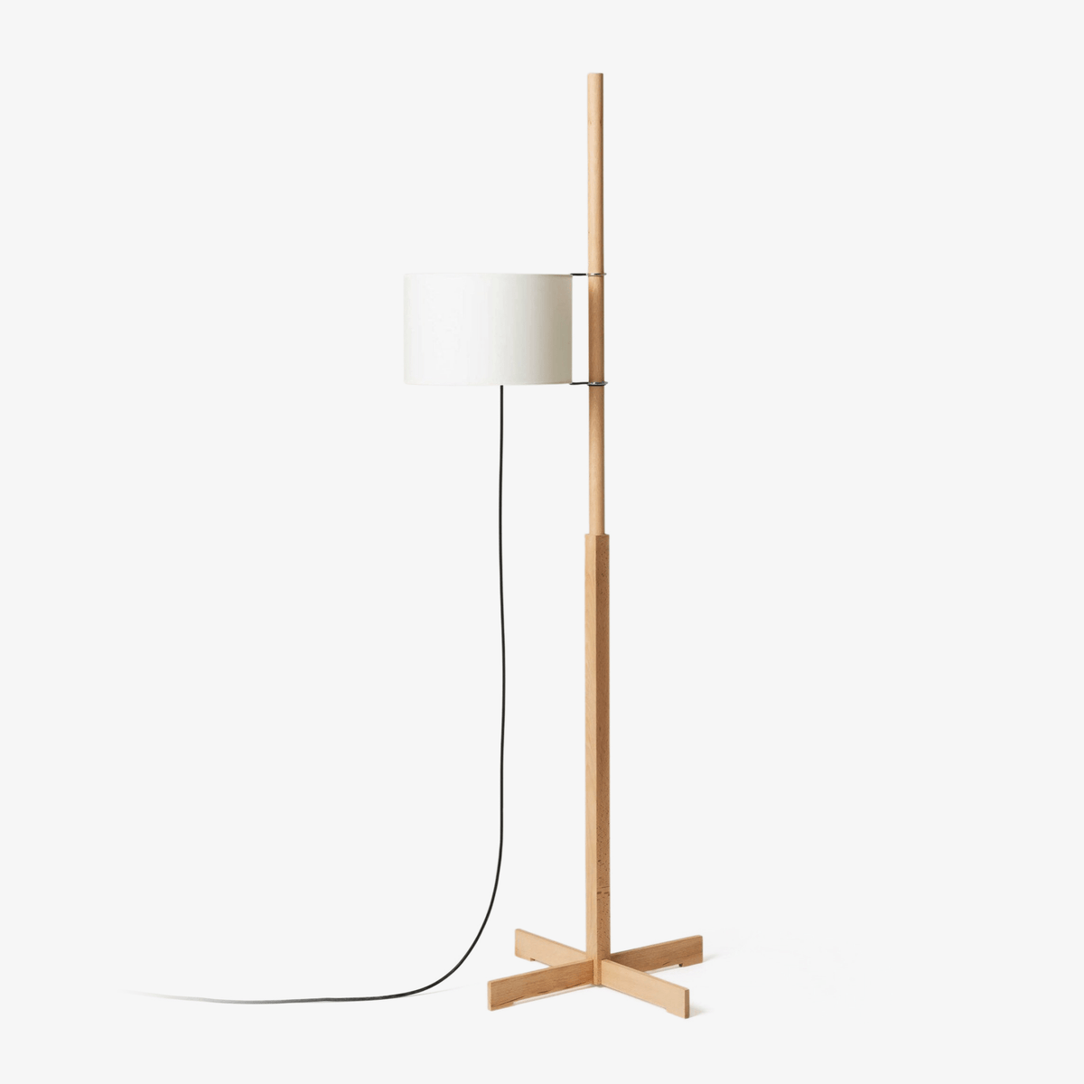 Jex Houten Stoffen vloerlamp
