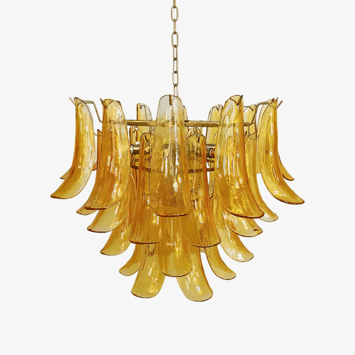 Elvess Kroonluchter Murano-glasblad Goudkleurig