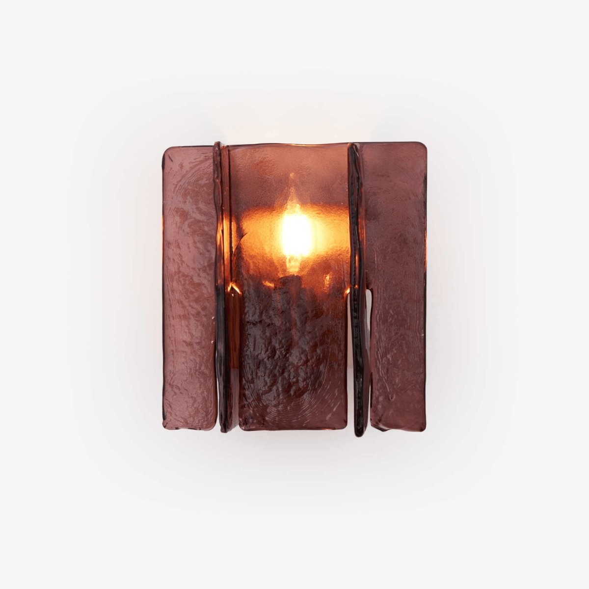 Erove wandlamp met glas Kunstwerk