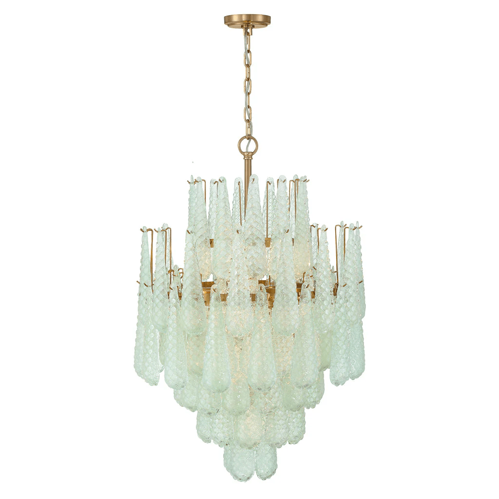 Velorian Kroonluchter met druppelvormige textuur en glas