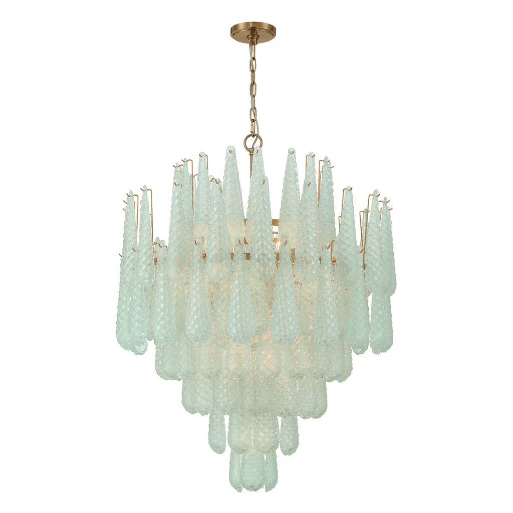 Velorian Kroonluchter met druppelvormige textuur en glas