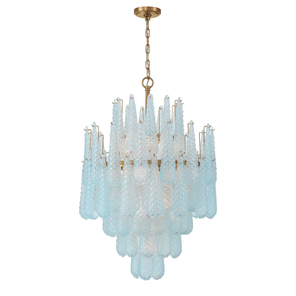 Velorian Kroonluchter met druppelvormige textuur en glas